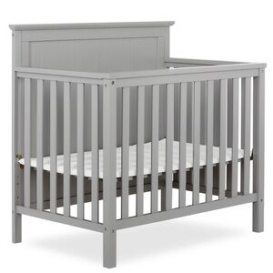 Gray Wooden Baby Crib